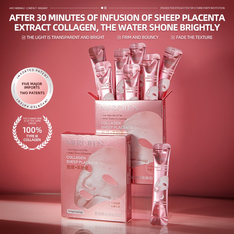 MERCILEN Collagen Mask Face Anti-wrinkle Tightening Face Mask Reducing Sagging and Dullness Organic Moisturizing Face Mask