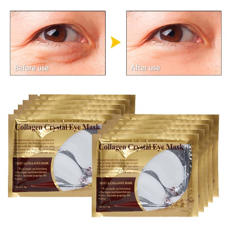 Private Label Repair Nourishing Moisturizing Anti Aging Eye Patch 24K Crystal Collagen Gel Eye Mask