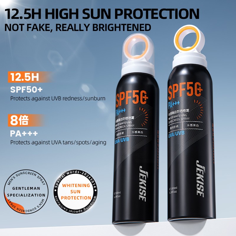 Private Label Jekise 50+++ Vegan Organic Body Sunscreen Spray Long-Lasting UV Protection Moisturizing Waterproof Customizable