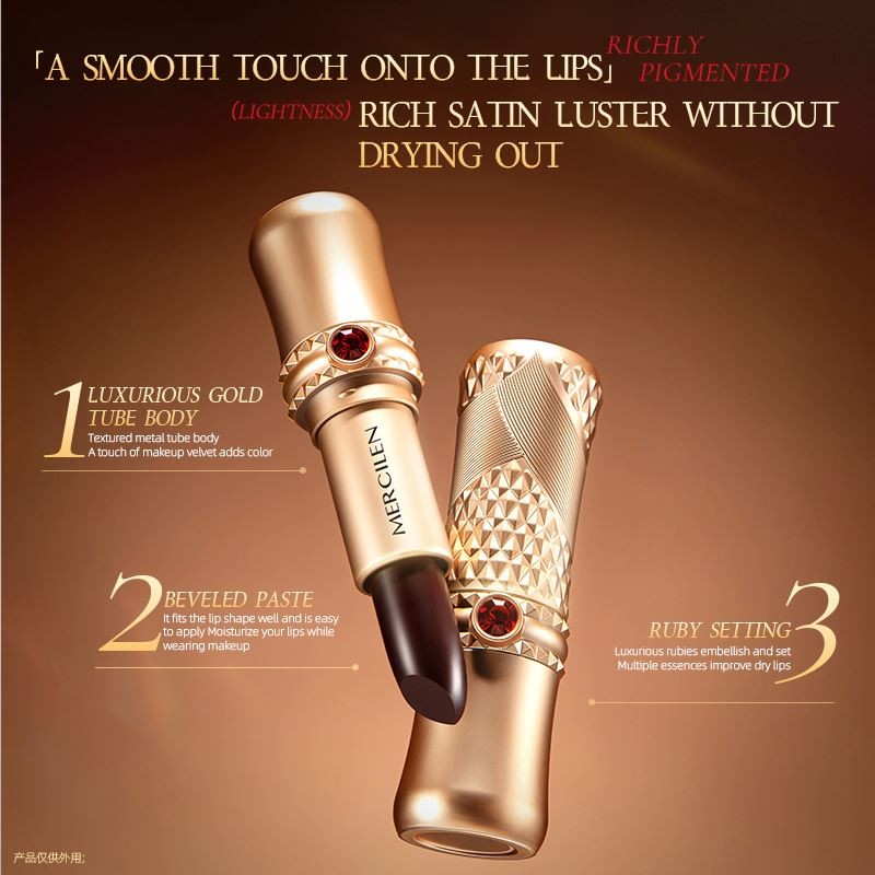 MERCILEN Long Lasting Waterproof Lipstick Nude Makeup Red Matte Vegan Cruelty Free Solid Fashionable Lady Cosmetics Lipstick