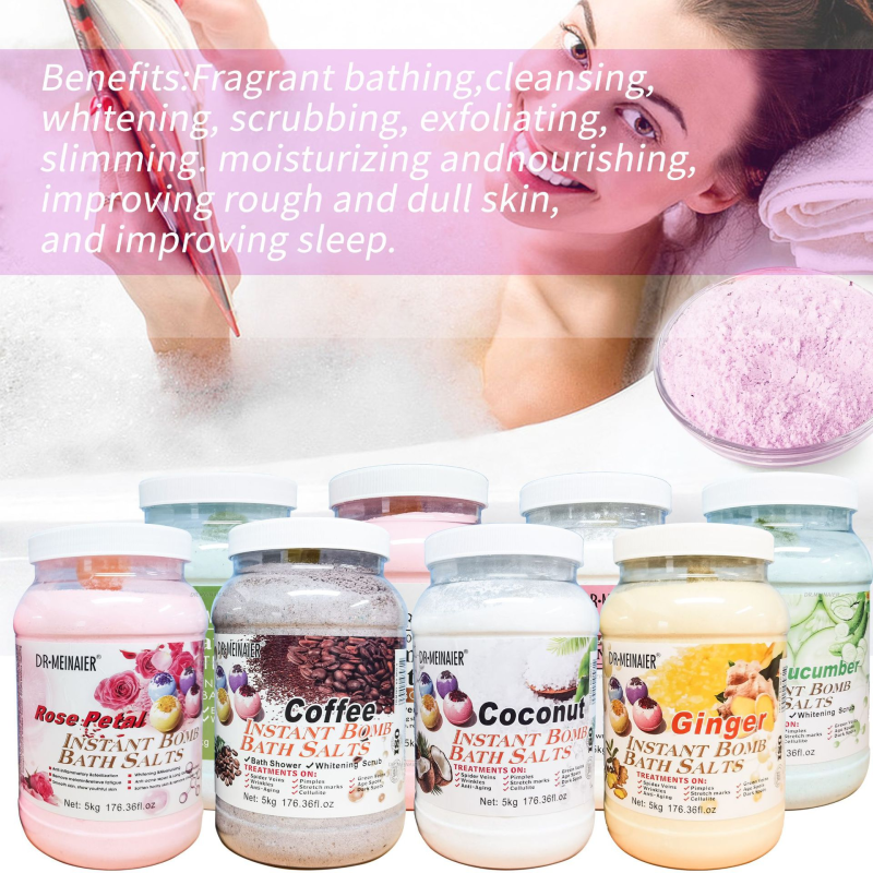 Explosion Petal Bath Salt 5kg Bulk Mineral Body Scrub Instant Soak Powder Nourishing Moisturizing