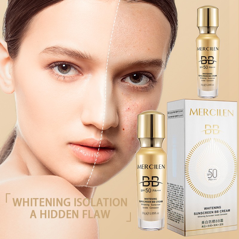 Private Label OEM Cosmetics Lightweight Long Lasting Face Makeup Full SPF50+++ Sunscreen Coverage Waterproof BB Cream