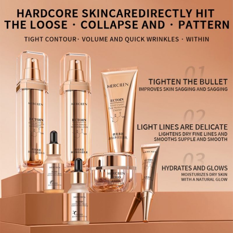 Private Label Korean Skin Care Set with Vitamin C Essence Hydrating Whitening Anti-Aging Serum for Face Beauty Skin Care Set