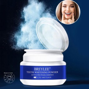 BREYLEE Easy Home Use Mint Flavored Teeth Whitening Powder 30g Effective Natural Teeth Whitening Supplement