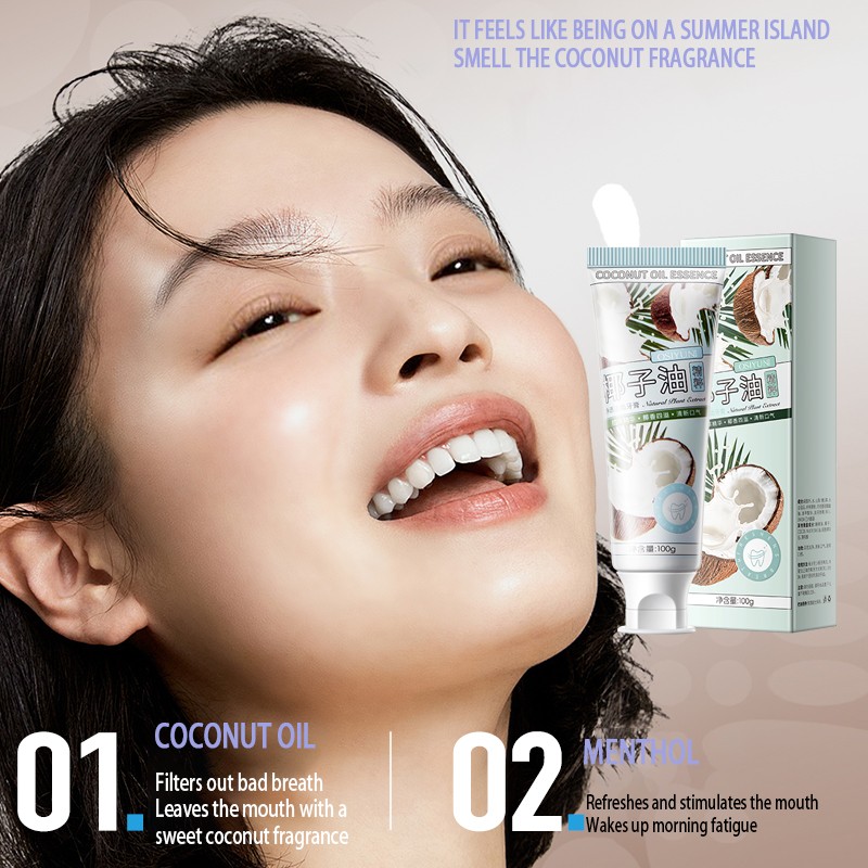 Coconut Scent Toothpaste for Effective Removal Yellow Stains Bad Breath Smoke Stains Freshens Breath Provides Deep Cleaning Home