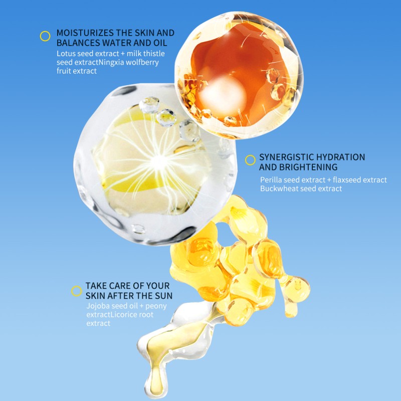 Private Label Organic Hyaluronic Acid Face Serum Vegan SPF 50+++ Sunscreen Cream 100ml Facial Antioxidant Herbal Sunscreen Spray