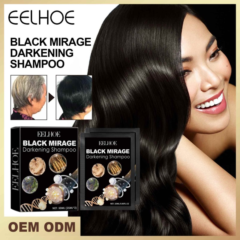 EELHOE Natural Organic Black Hair Shampoo with Ginseng Essence Refreshing and Nourishing Anti-Dandruff Cream