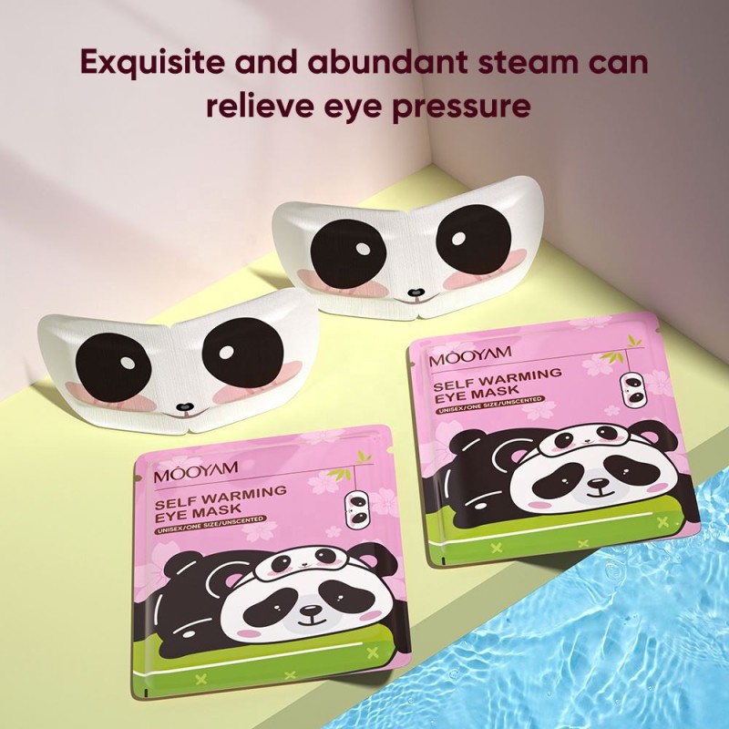 Panda Steam Eye Masks Customized Disposable Self Heating Travel Sleep Eye Mask Heat Pad Warming Eye Mask Patch