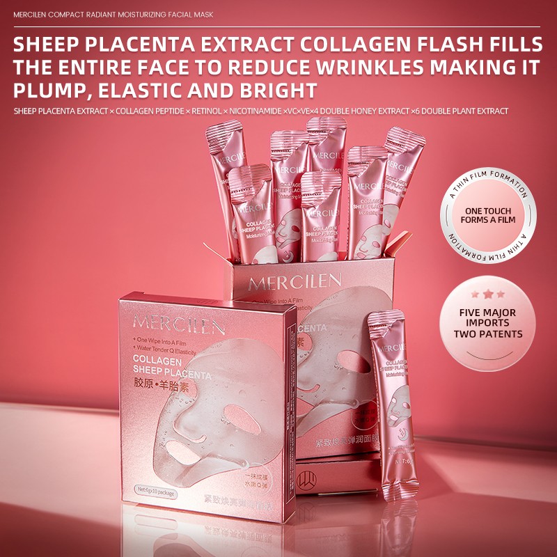 MERCILEN Collagen Mask Face Anti-wrinkle Tightening Face Mask Reducing Sagging and Dullness Organic Moisturizing Face Mask