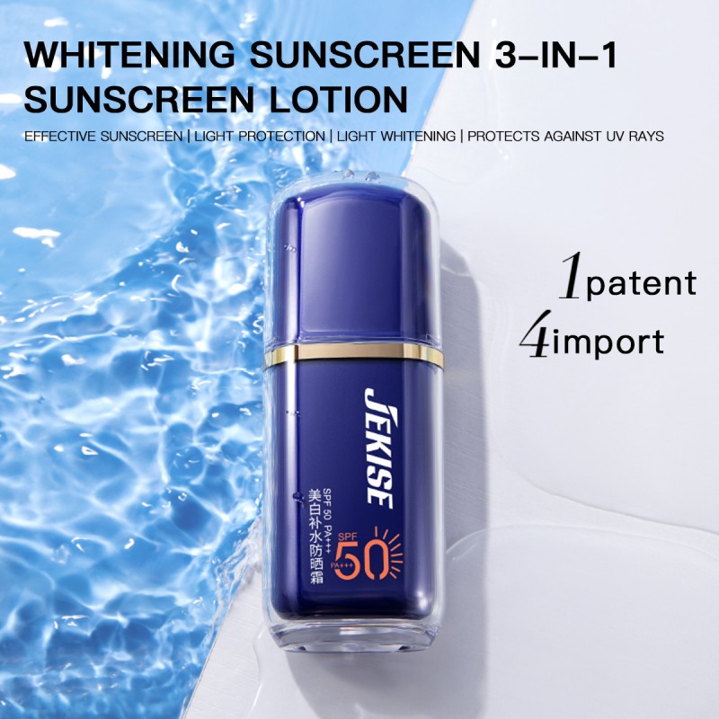 JEKISE Organic Herbal SPF50 Whitening Moisturizing Sunscreen Cream for Face and Body Sensitive Skin Whitening Sunscreen