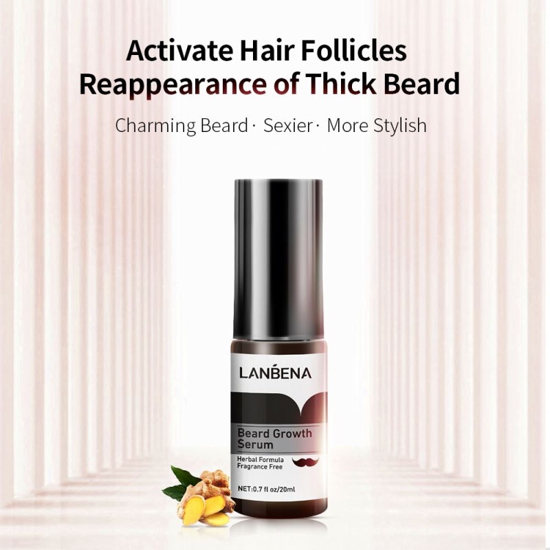 LANBENA Natural Herbal Best Beard Growth Oil Moisturizer Spray for Nourishing Thicken and Fuller Beards Growth Oil