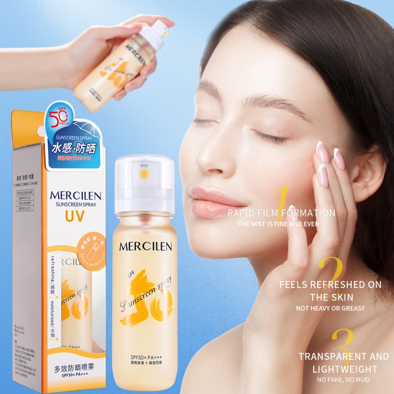 Private Label Organic Hyaluronic Acid Face Serum Vegan SPF 50+++ Sunscreen Cream 100ml Facial Antioxidant Herbal Sunscreen Spray