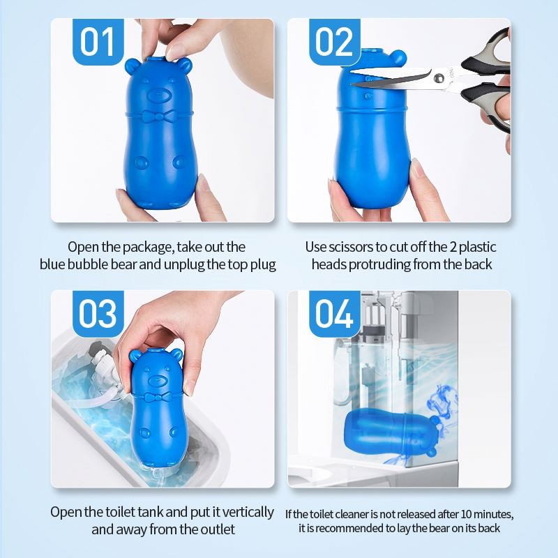 Wholesale Blue Bubbles Block Water-Soluble Automatic Toilet Bowl Cleaner Deodorizer and Cleaner in One