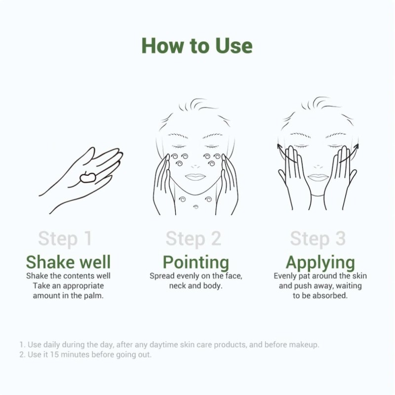 LANBENA Refreshing Green UV Sunscreen Brightening Cream Spf 50 PA+++ for Face Care