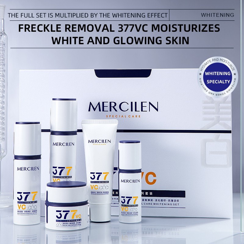 MERCILEN Whitening Skin Care Set Natural Vegan Vitamin C Niacinamide Moisturizing Brightening Anti-aging Whitening Skin Care Set