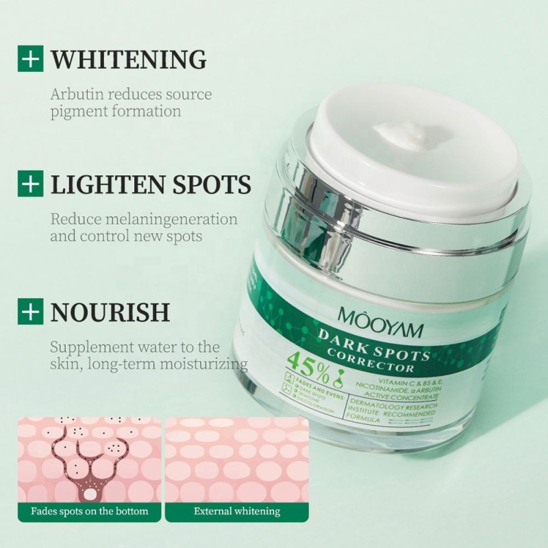 Vitamin C Lightens Skin Dark Spot Remover Cream Inhibits Melanin Pigmentation Blemish Whitening Cream Freckles Removal Cream