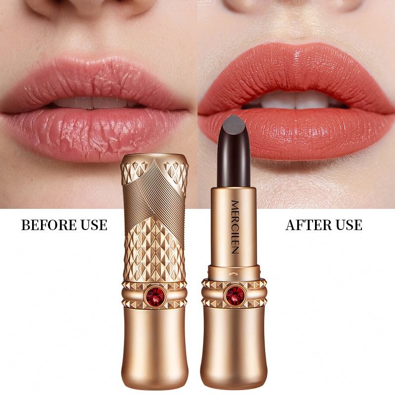 MERCILEN Long Lasting Waterproof Lipstick Nude Makeup Red Matte Vegan Cruelty Free Solid Fashionable Lady Cosmetics Lipstick
