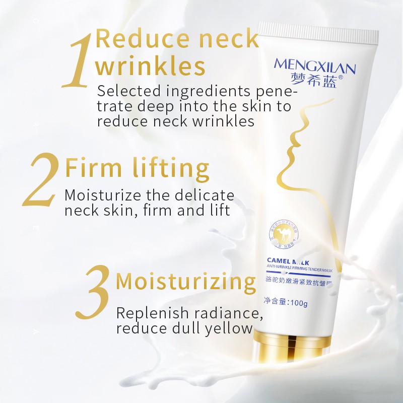 Private Label Herbal Infused Camel Milk Neck Cream Firming Anti-Wrinkle Nourishing Moisturizer with Infused Cream