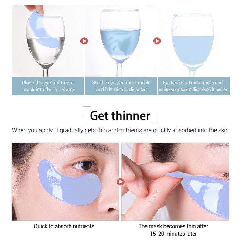 Wholesale Private Label Eye Patch Gold Collagen Crystal Gel for Eyes Care Anti Dark Circle Hydrogel Whitening Eye Patches