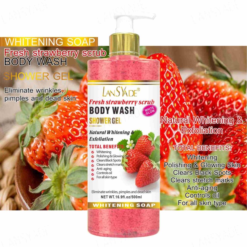 Whitening Vitamin C Turmeric Fruits Body Wash Shower Gel Moisturizing Exfoliating Scrub Bath Liquid Skin Care Body Wash