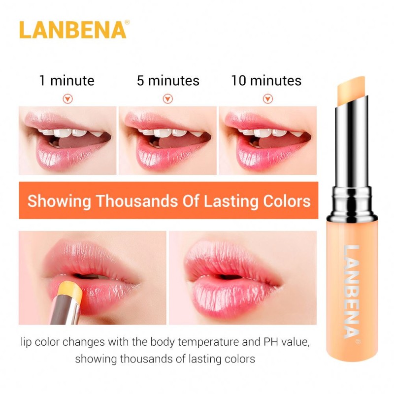 LANBENA Lasting Lip Care Serum Moisturizing Color-Changing Lipstick with Extract Lip Primer Liquid Form