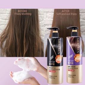Caviar Extract Repair Smoothing Hair Care Set Strengthening Provide Bath Professional Organic Shampoo and Conditioner Set