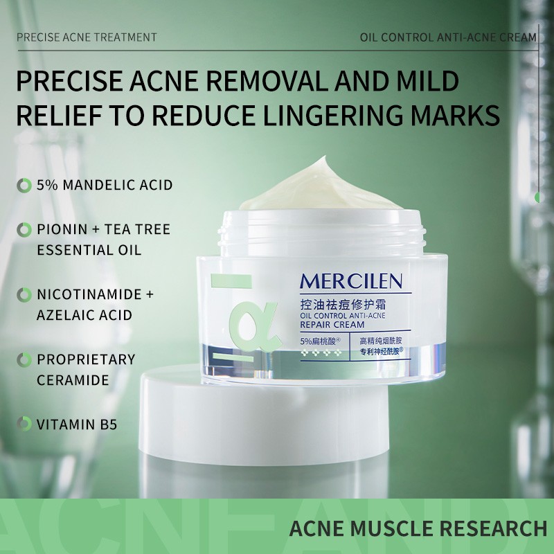 MERCILEN Acne Face Cream Lotion Salicylic Acid Dark Spot Acne Repair Essence Cream Best Pimples for Acne Pimples Face Cream