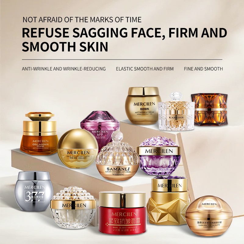 MERCILEN Anti Aging Wrinkle Cream Face Firming Repairing  Moisturizer Vitamin C Collagen Vegan Skin Care Whitening Freckle Cream