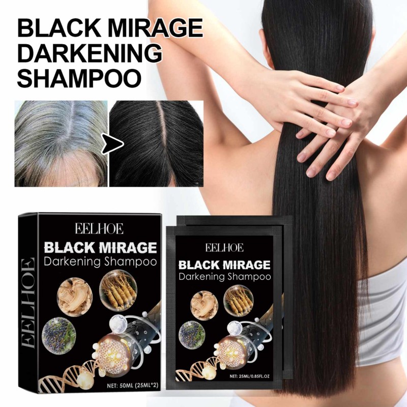 EELHOE Natural Organic Black Hair Shampoo with Ginseng Essence Refreshing and Nourishing Anti-Dandruff Cream