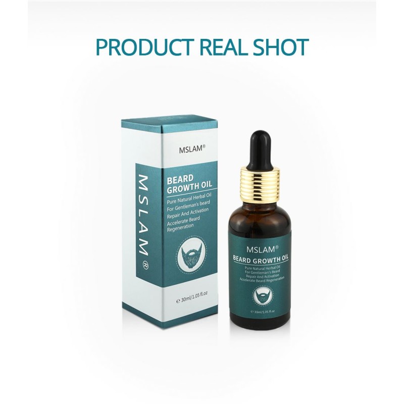 Pure Organic Herbal Essential Oil Men's Beards Natural Hair Growth Promoter Oil Vegan OEM for Personal Care Beard Growing Oil