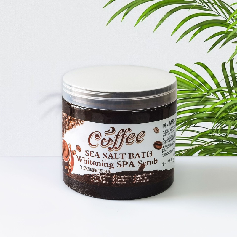350g Coffee Wet Salt Bath Scrub Cream Form Moisturizing Exfoliating Chicken Skin and Dead Skin Remove Body Scrub