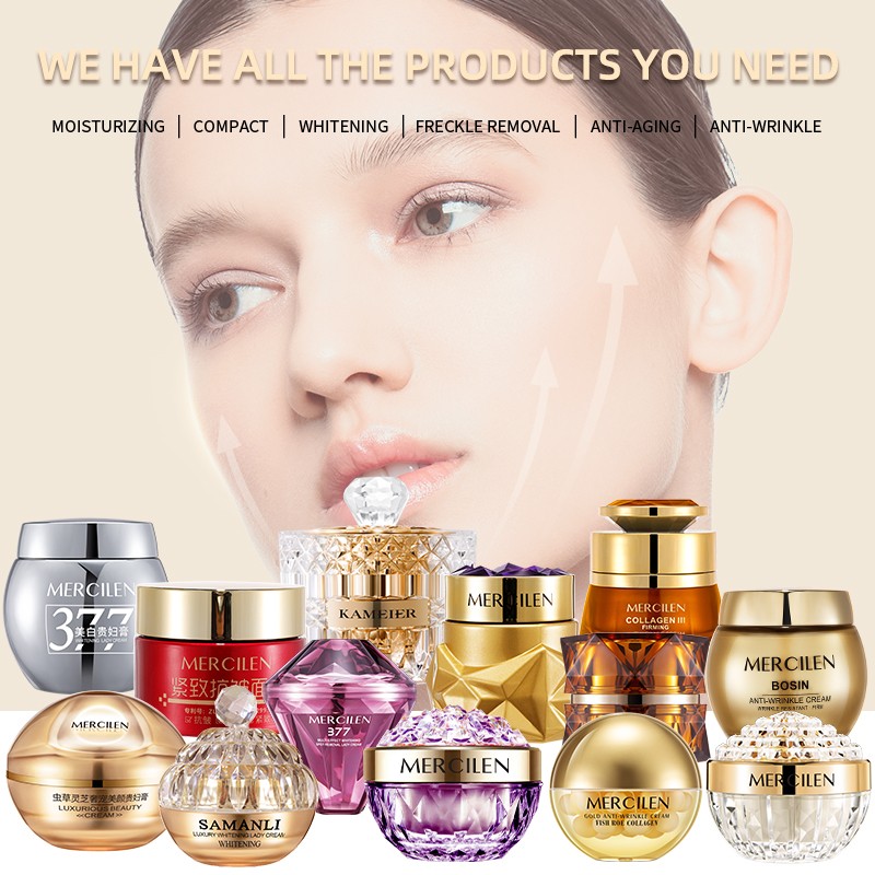 MERCILEN Anti Aging Wrinkle Cream Face Firming Repairing  Moisturizer Vitamin C Collagen Vegan Skin Care Whitening Freckle Cream