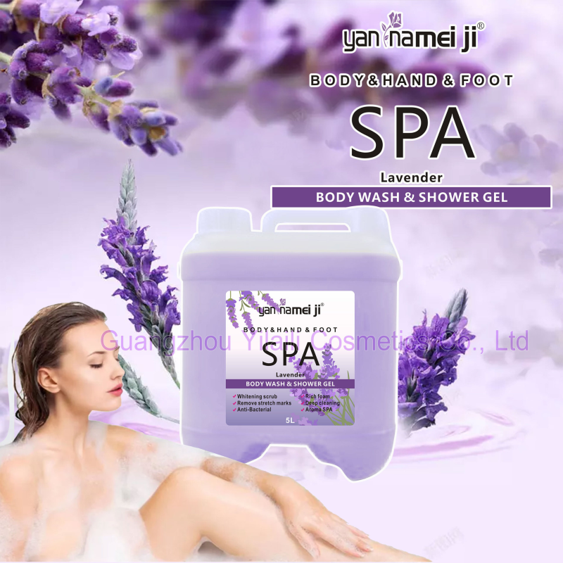 Lavender Shower Gel 5L Batch Herbal Concentrated Formula Silky Skin Refreshing Strawberry Fragrance Mild Shower Gel