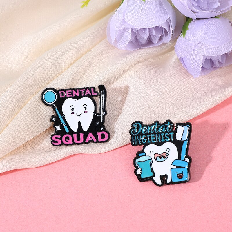 Enamel Pin Factory - Smiley Teeth Medical Brooch