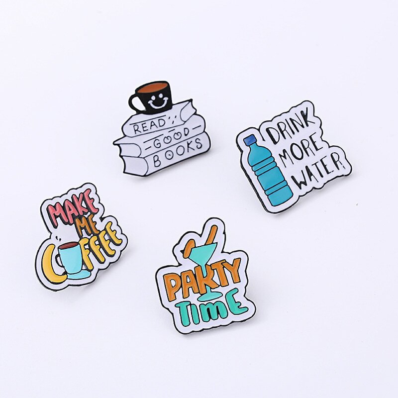 Enamel Pin Factory - English Sentence Brooch Supplier