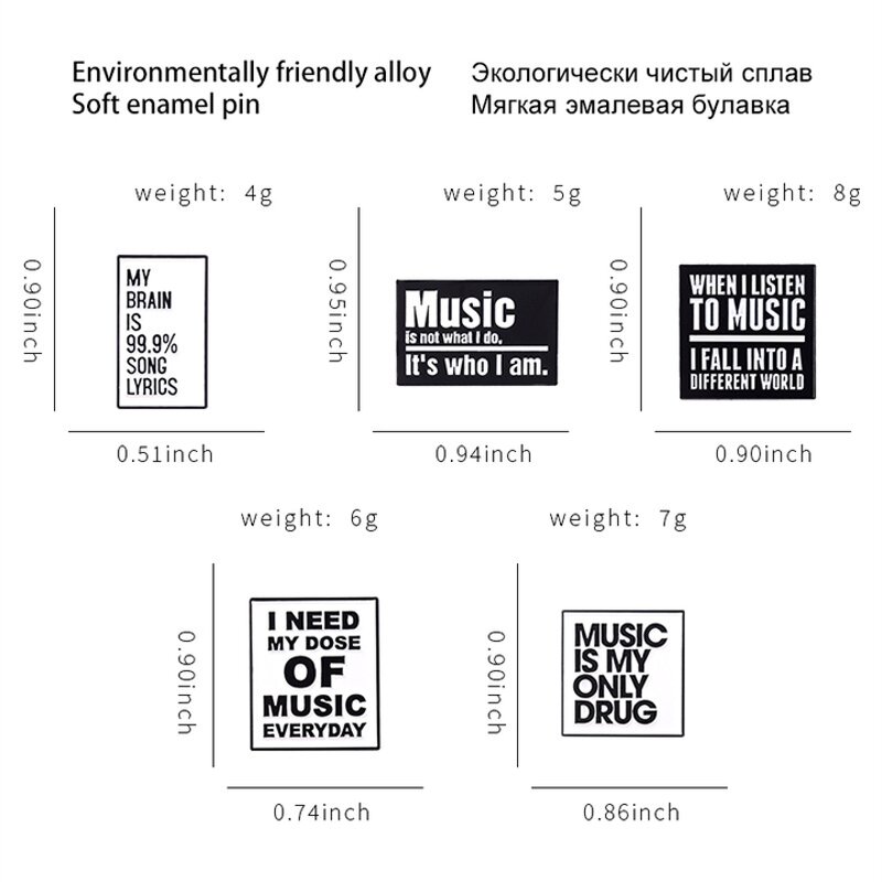 Enamel Pin Factory - Music Note Letter Badge