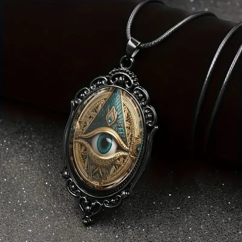 Eye Necklace Factory - Black Frame Glass Pendant