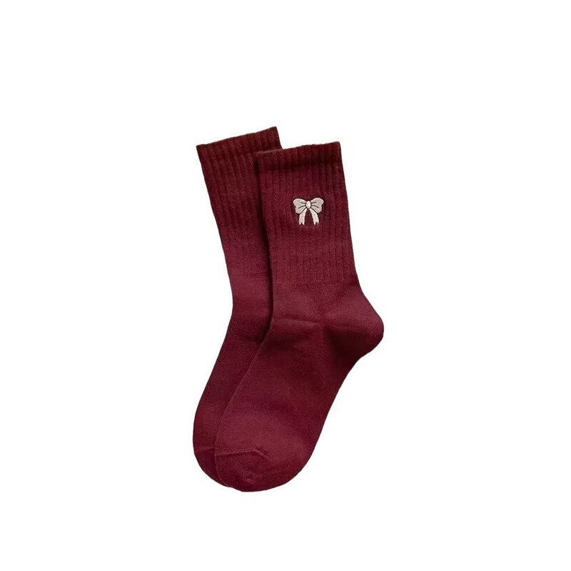 Women's Socks Factory - Embroidery Bow Anchor Socks