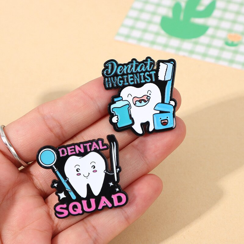 Enamel Pin Factory - Smiley Teeth Dental Brooch