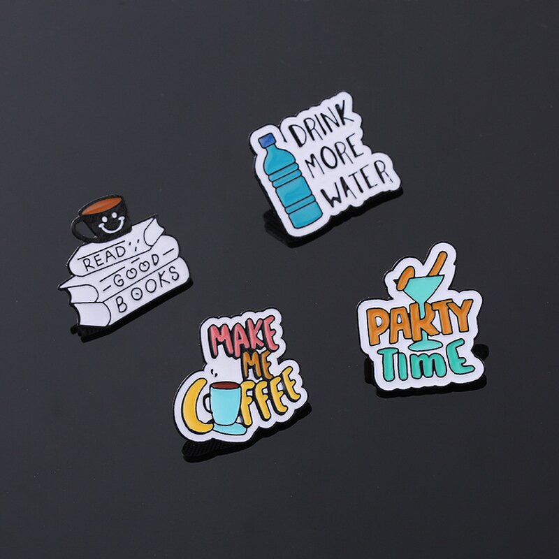 Enamel Pin Factory - English Sentence Brooch Supplier