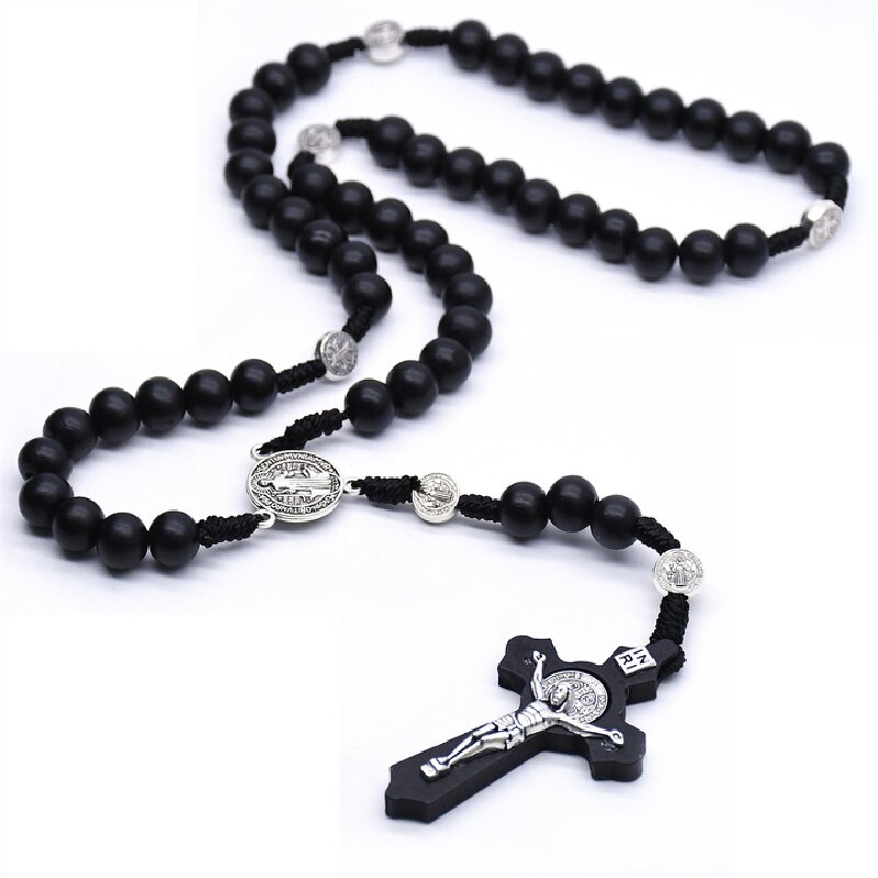 Religious Necklace Factory - Alloy Wood Beads Necklace
