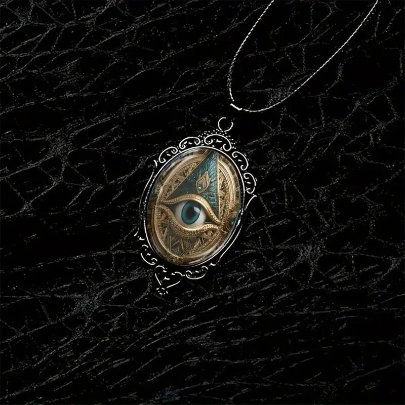 Eye Necklace Factory - Black Frame Glass Pendant