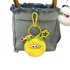 Plush Keychain Factory - Colorful Coal Ball Keychain