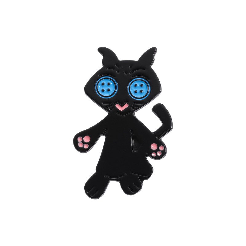 Cartoon Brooch Factory - Black Cat Kitty Lapel Pin