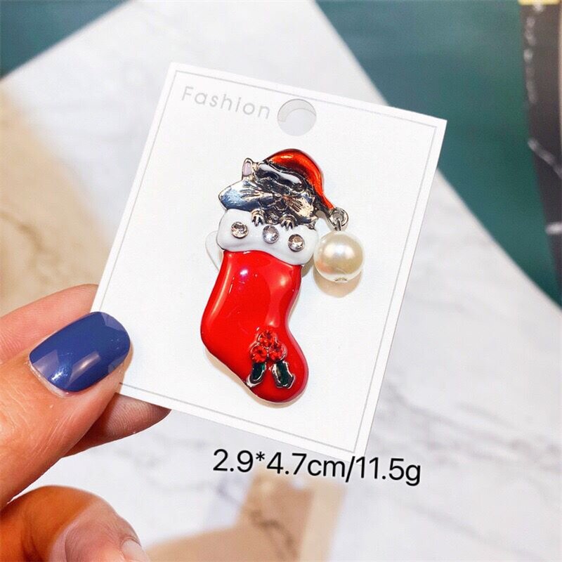 Flower Brooch Factory - Christmas Bow Bell Pin