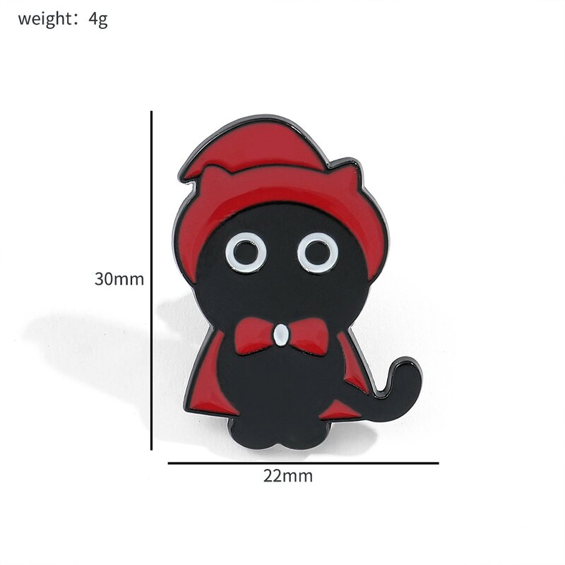 Cartoon Brooch Factory - Black Cat Bat Wing Pin