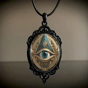 Eye Necklace Factory - Black Frame Glass Pendant