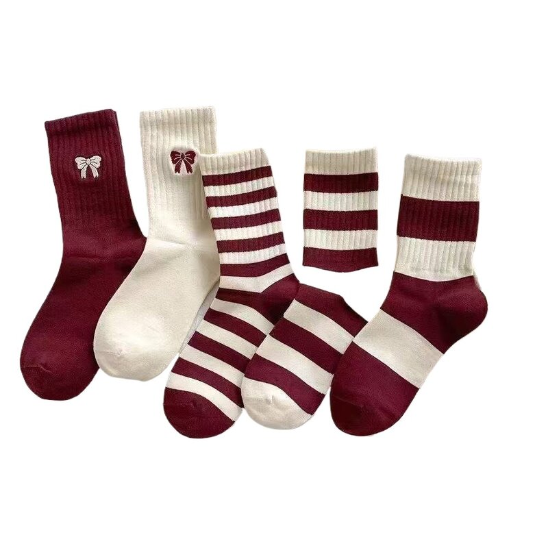 Women's Socks Factory - Embroidery Bow Anchor Socks