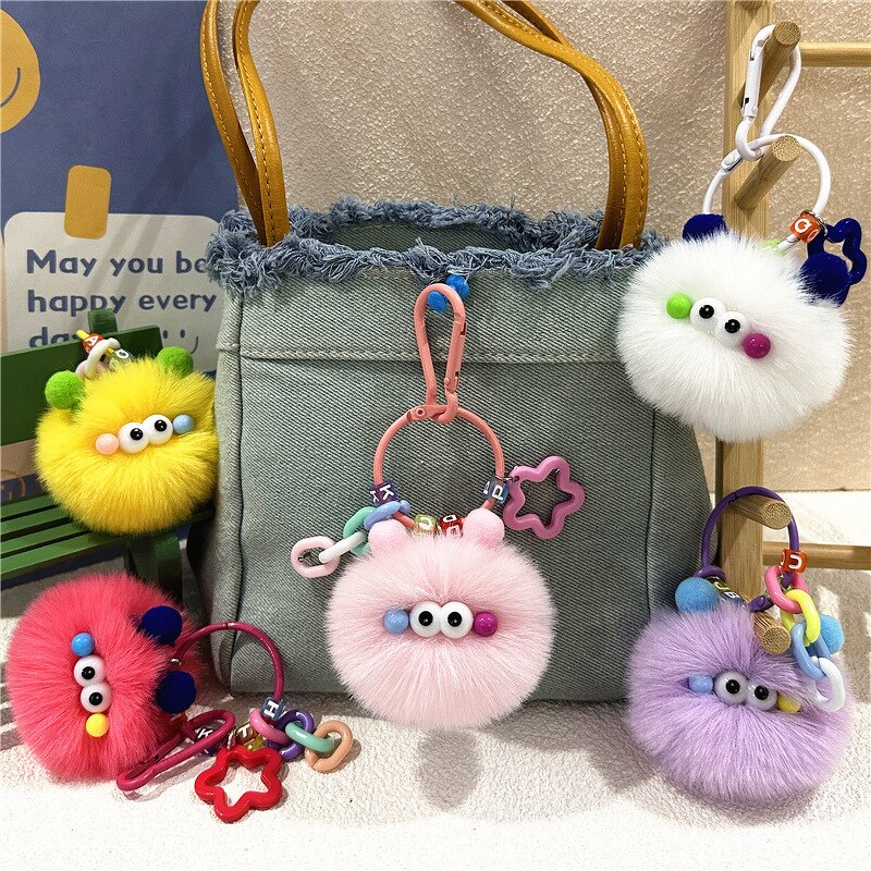 Plush Keychain Factory - Colorful Coal Ball Keychain