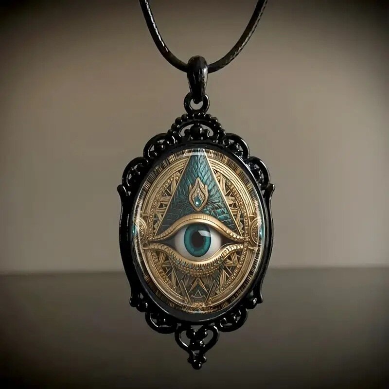 Eye Necklace Factory - Black Frame Glass Pendant